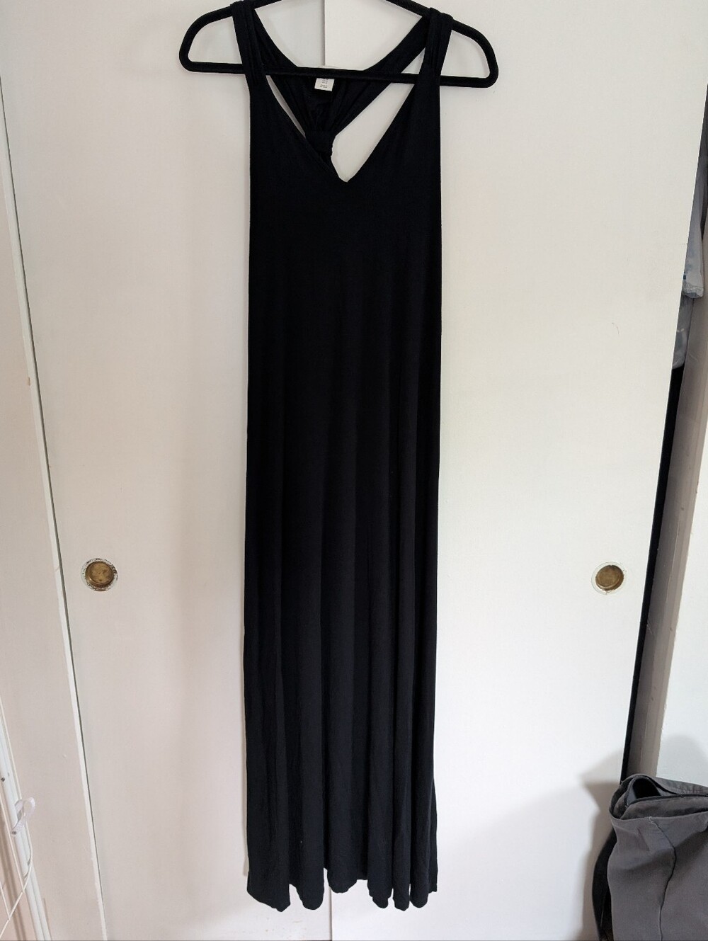 C&C California Black Maxi Dress with Racer Back Built In Bra Size Medium Stretch